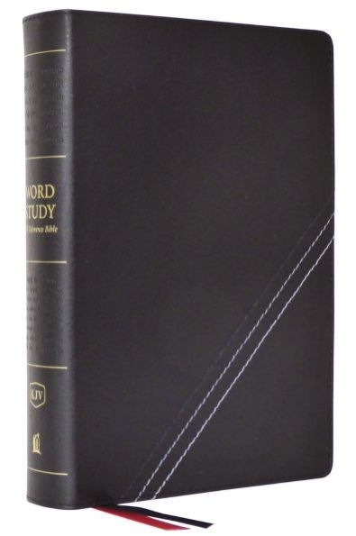 KJV, Word Study Reference Bible, Bonded Leather, Black, Red Letter, Thumb Indexed, Comfort Print: 2,000 Keywords that Unlock the Meaning of the Bible