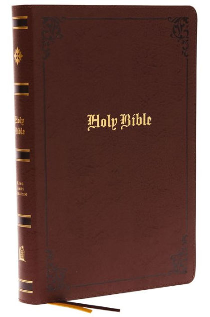 KJV Holy Bible Large Print Center-Column Reference Bible, Brown Bonded ...