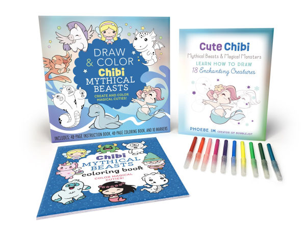 Draw and Color Mythical Chibi Beasts