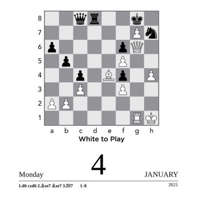 Chess 2021 Day-To-Day Calendar: A Year of Chess Puzzles by American ...