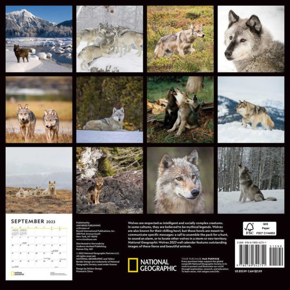 Barnes & Noble National Geographic Wolves 2023 Wall Calendar The Summit