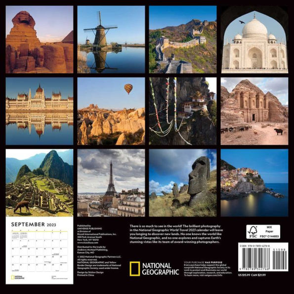 National Geographic World Travel 2023 Wall Calendar by National