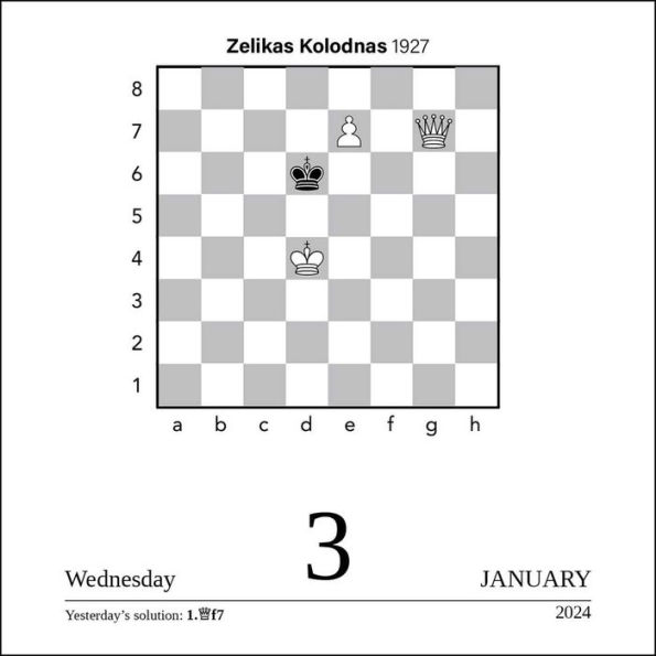 American Chess Magazine Chess 2024 DaytoDay Calendar A Year of Chess