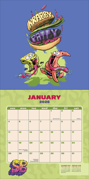 2026 SpongeBob SquarePants Wall Calendar