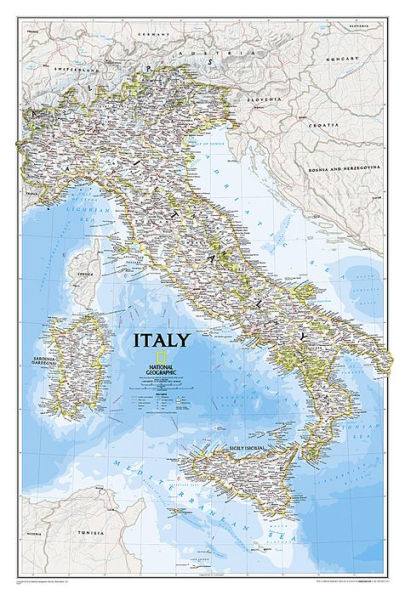 National Geographic: Italy Classic Wall Map (23.25 x 34.25 inches)