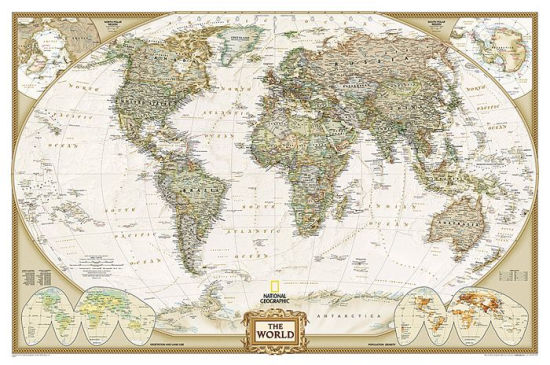 Barnes And Noble World Map World Executive [Laminated] by National Geographic Maps, Other 