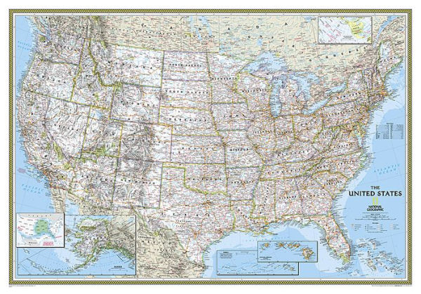 National Geographic: United States Classic Wall Map - Laminated (43.5 x 30.5 inches)