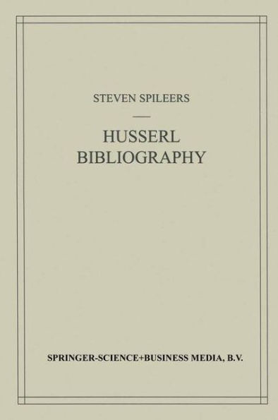 Edmund Husserl Bibliography / Edition 1