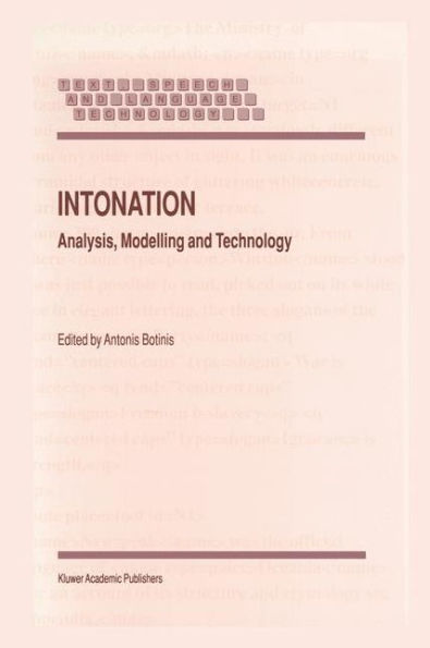 Intonation: Analysis, Modelling and Technology