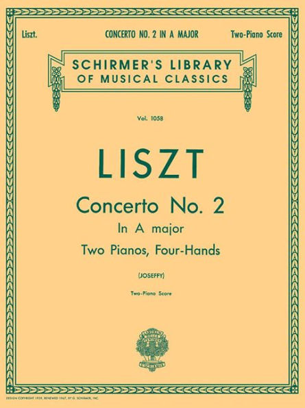 Concerto No. 2 in A: Schirmer Library of Classics Volume 1058 Piano Duet