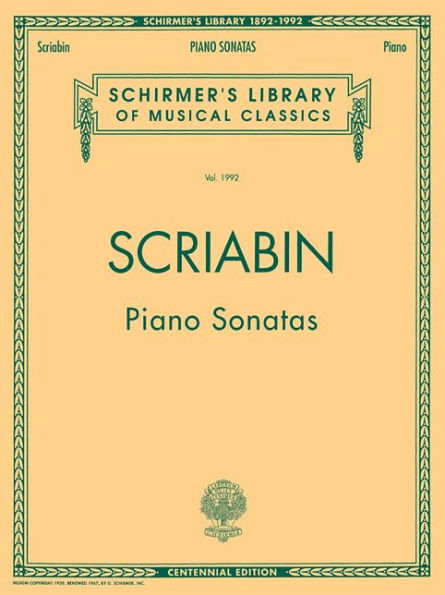 Piano Sonatas - Centennial Edition: Schirmer Library of Classics Volume 1992 Piano Solo