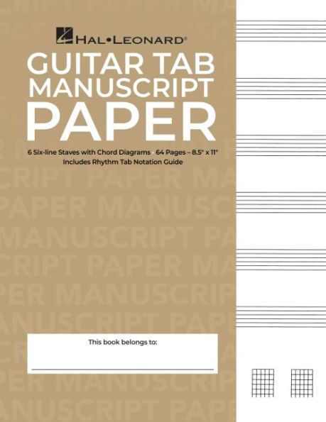 Guitar Tablature Manuscript Paper - Standard: Manuscript Paper