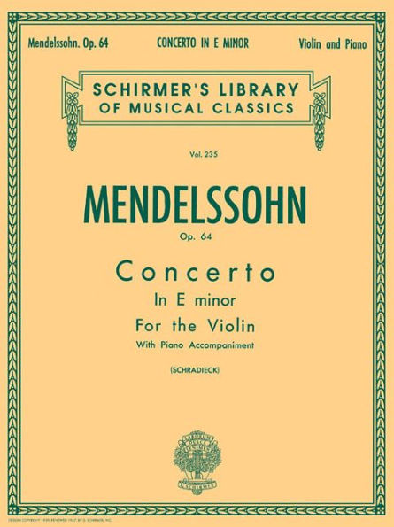 Concerto in E minor, Op. 64: Schirmer Library of Classics Volume 235