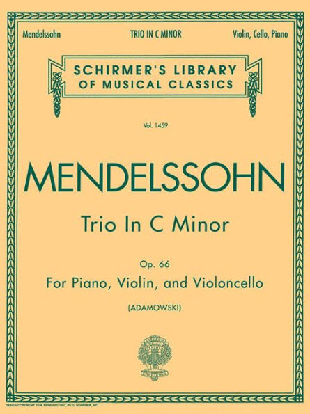 Trio in C Minor, Op. 66: Schirmer Library of Classics Volume 1459 Score and Parts