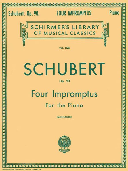 4 Impromptus, Op. 90: Schirmer Library of Classics Volume 1125 Piano Solo