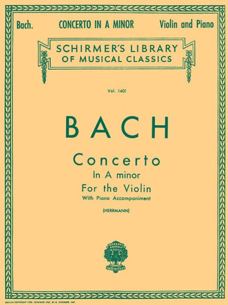 Concerto in A Minor: Schirmer Library of Classics Volume 1401 Score and Parts