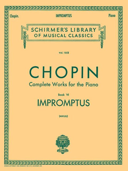 Impromptus: Schirmer Library of Classics Volume 1553 Piano Solo