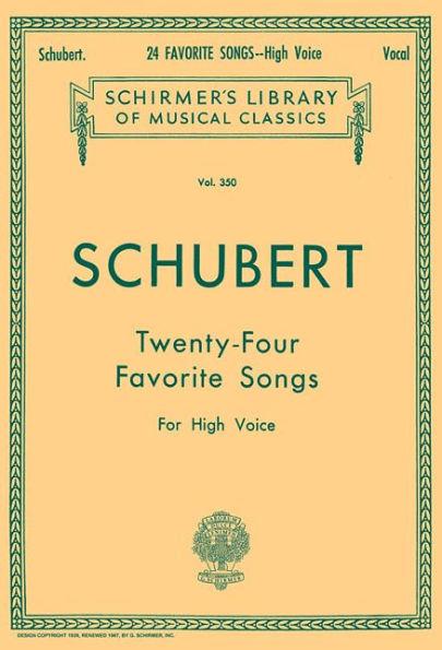 24 Favorite Songs: Schirmer Library of Classics Volume 350 High Voice