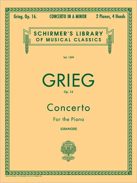 Concerto in A Minor, Op. 16: Schirmer Library of Classics Volume 1399 National Federation of Music Clubs 2024-2028 Piano Duets