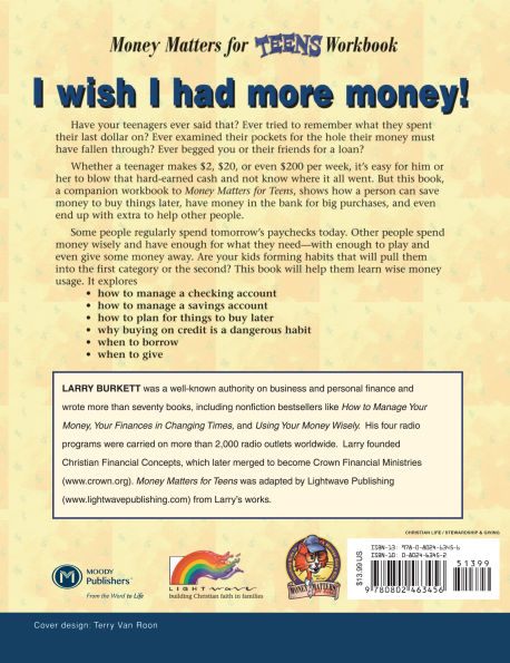 Money Matters Workbook for Teens (ages 11-14)