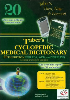 Tabers Cyclopedic Medical Dictionary For Pda On Cd Rommultimedia - 