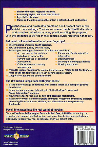 Psychosocial Nursing for General Patient Care / Edition 3