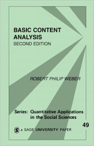 Title: Basic Content Analysis / Edition 1, Author: Robert Philip Weber