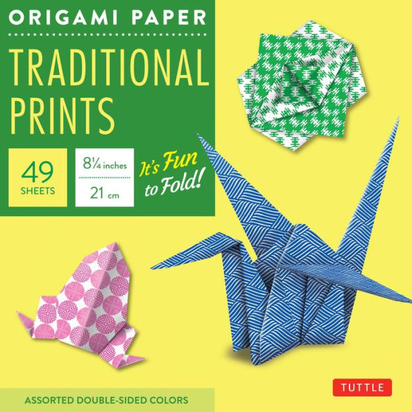 Origami Paper - Traditional Prints - 8 1/4" - 49 Sheets: Tuttle Origami Paper: Large Origami Sheets Printed with 6 Different Patterns: Instructions for 6 Projects Included