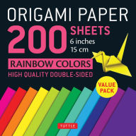 Title: Origami Paper 200 sheets Rainbow Colors 6