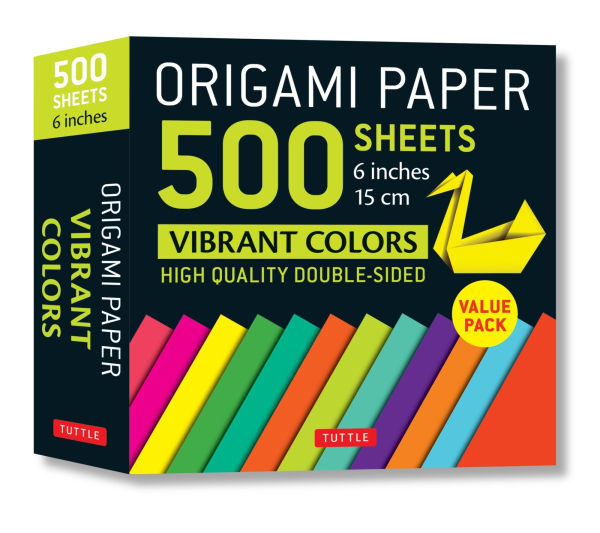 Origami Paper 500 sheets Vibrant Colors 6" (15 cm): Tuttle Origami Paper: Double-Sided Origami Sheets Printed with 12 Different Designs (Instructions for 6 Projects Included)