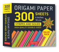Title: Origami Paper 300 sheets Stripes and Solids 4 (10 cm): Tuttle Origami Paper: Double-Sided Origami Sheets Printed with 12 Different Designs, Author: Tuttle Studio