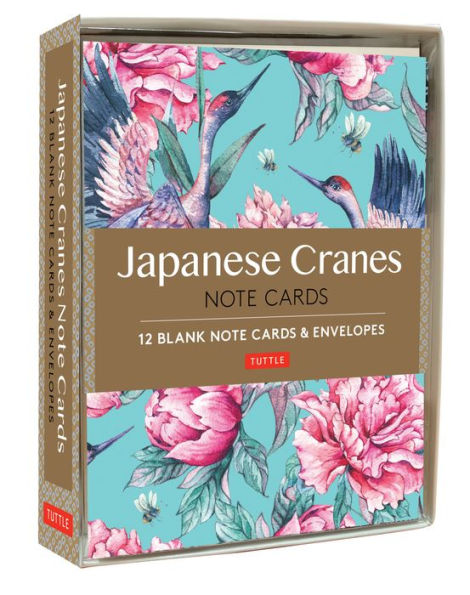 Japanese Cranes Note Cards: 12 Blank Note Cards & Envelopes (6 x 4 inch cards in a box)
