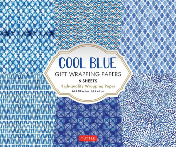 Cool Blue Gift Wrapping Papers - 6 sheets: 24 x 18 inch (61 x 45 cm) Wrapping Paper