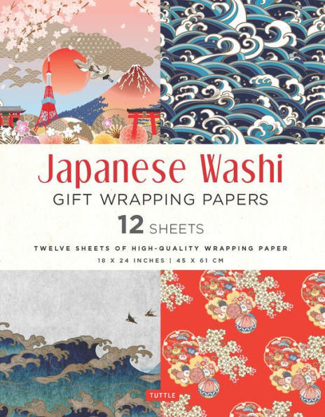 Japanese Washi Gift Wrapping Papers - 12 Sheets: 18 x 24 inch (45 x 61 cm) Wrapping Paper