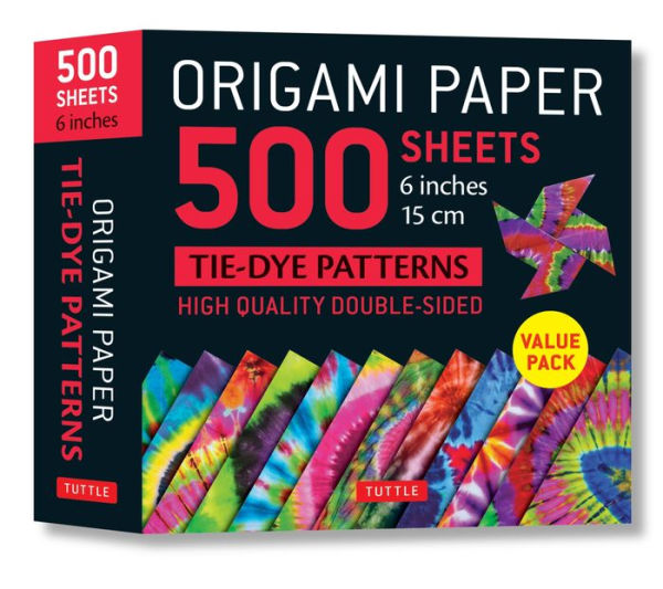 Origami Paper 500 sheets Tie-Dye Patterns 6" (15 cm): Double-Sided Origami Sheets Printed with 12 Designs (Instructions for 6 Projects Included)