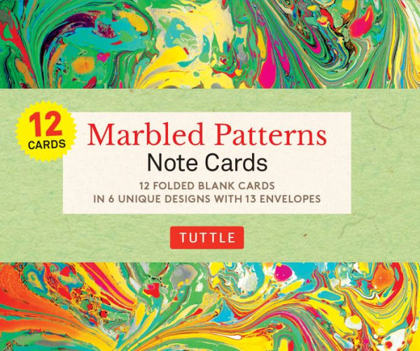 Marbled Patterns Note Cards - 12 Cards: In 6 Designs With 13 Envelopes (Card Sized 4 1/2 X 3 3/4)