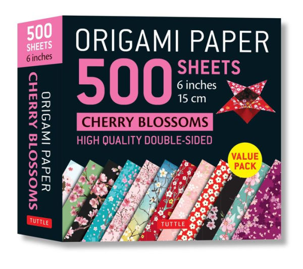 Origami Paper 500 sheets Cherry Blossoms 6" (15 cm): Tuttle Origami Paper: Double-Sided Origami Sheets Printed with 12 Different Patterns (Instructions for 6 Projects Included)