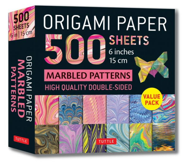 Origami Paper 500 sheets Marbled Patterns 6" (15 cm): Tuttle Origami Paper: Double-Sided Origami Sheets Printed with 12 Different Designs (Instructions for 6 Projects Included)