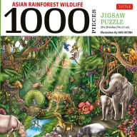 Title: Asian Rainforest Wildlife - 1000 Piece Jigsaw Puzzle: Finished Size 29 in X 20 inch (73.7 x 50.8 cm), Author: Hue Huynh