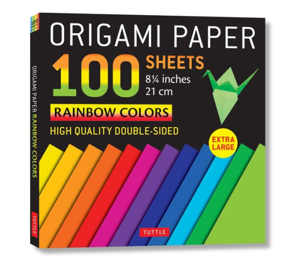 Origami Paper 100 sheets Rainbow Colors 8 1/4" (21 cm): Extra Large Double-Sided Origami Sheets Printed with 12 Different Color Combinations (Instructions for 5 Projects Included)