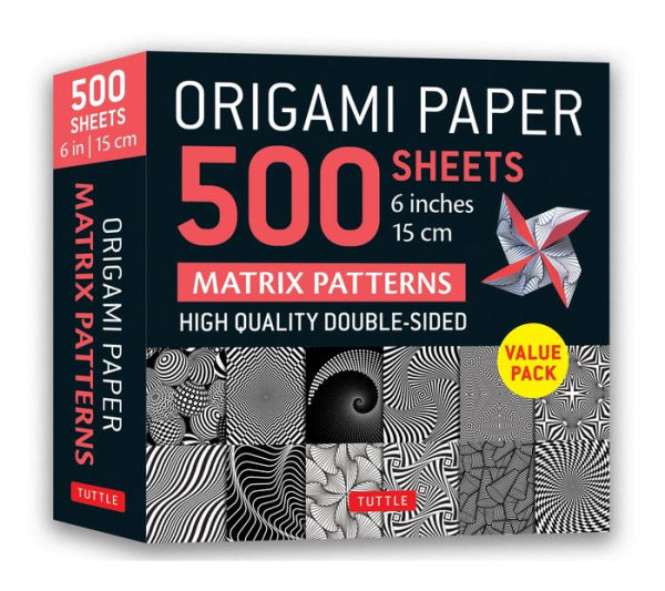 Origami Paper 500 sheets Matrix Patterns 6" (15 cm): Tuttle Origami Paper: Double-Sided Origami Sheets Printed with 12 Different Designs (Instructions for 5 Projects Included)