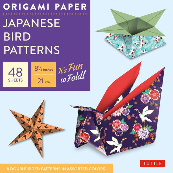 Origami Paper - Japanese Bird Patterns - 8 1/4" - 48 Sheets: Tuttle Origami Paper: Origami Sheets Printed with 8 Different Designs: Instructions for 7 Projects Included