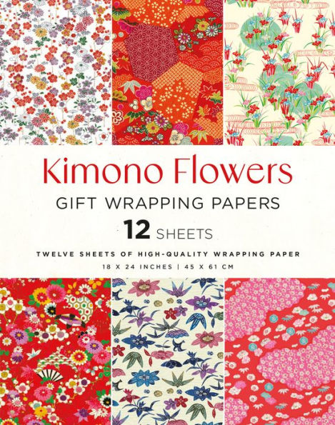 Kimono Flowers Gift Wrapping Papers - 12 sheets: 18 x 24 inch (45 x 61 cm) Wrapping Paper Sheets