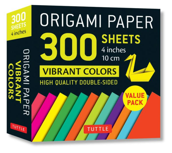 Origami Paper 300 sheets Vibrant Colors 4" (10 cm): Tuttle Origami Paper: Double-Sided Origami Sheets Printed with 12 Different Designs