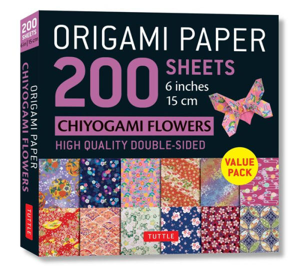 Origami Paper 200 sheets Chiyogami Flowers 6" (15 cm): Tuttle Origami Paper: Double Sided Origami Sheets Printed with 12 Different Designs (Instructions for 5 Projects Included)