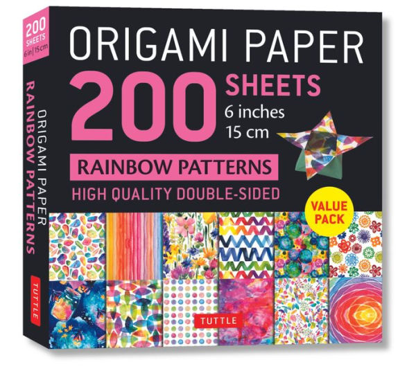 Origami Paper 200 sheets Rainbow Patterns 6