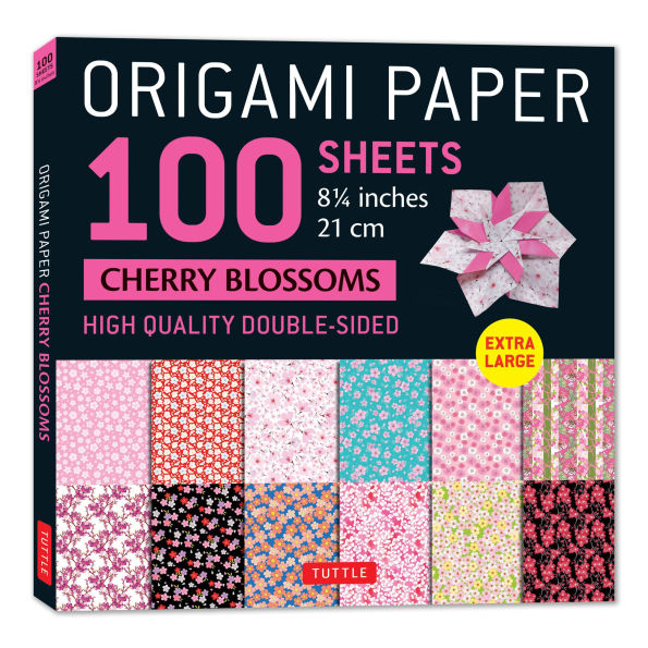 Origami Paper 100 sheets Cherry Blossoms 8 1/4" (21 cm): Extra Large Double-Sided Origami Sheets Printed with 12 Different Color Combinations (Instructions for 5 Projects Included)