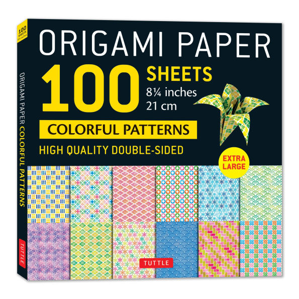 Origami Paper 100 sheets Colorful Patterns 8 1/4 (21 cm): Extra Large Double-Sided Origami Sheets Printed with 12 Different Color Combinations (Instructions for 5 Projects Included)