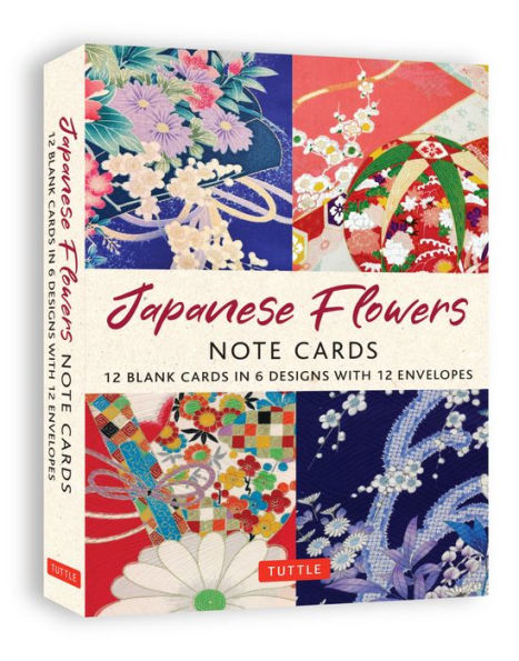 Japanese Flowers, 12 Note Cards: 12 Blank Cards in 6 Lovely Designs (2 each) with 12 Patterned Envelopes