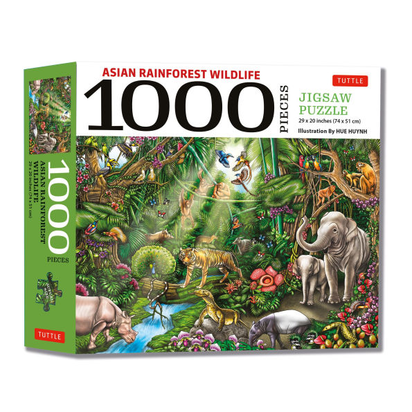 Asian Rainforest Wildlife - 1000 Piece Jigsaw Puzzle: Finished Size 29 in X 20 inch (74 x 51 cm)